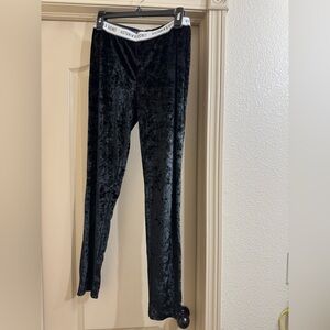 NWOT Victoria's Secret Black Velvet Leggings